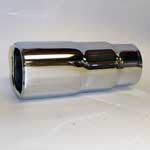 Exhaust Tip 3in Square - Chrome 2.5inch inlet x 7.5inc length on Sale at UpgradeMotoring.com 