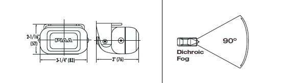 Piaa 1400 Series Lamp Kit Dimensions from Upgrade Motoring