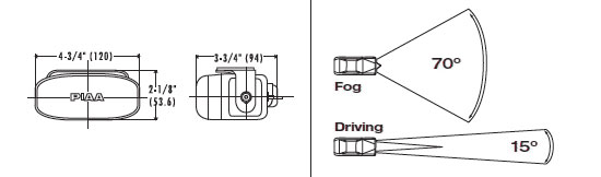 Piaa 2100 Series Lamp Kit Dimensions from Upgrade Motoring