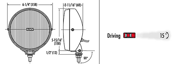 Piaa 40 Round Series Lamp Kit Dimensions from Upgrade Motoring