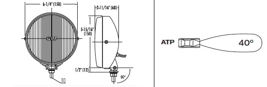 Piaa 520 ATP Series Lamp Kit Dimensions from Upgrade Motoring