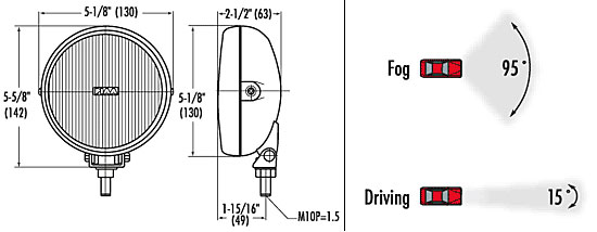 Piaa 540 Series Lamp Kit Dimensions from Upgrade Motoring