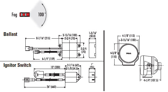 Piaa 610 H.I.D. Lamp Kit Dimensions from Upgrade Motoring