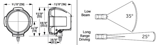 Piaa RS800 Halogen Shock Lamp Kit Dimensions from Upgrade Motoring