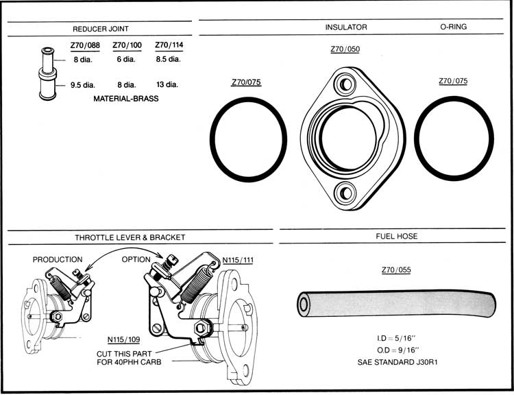 Mikuni 40PHH/44PHH Carburetors Replacement Parts List #2 from Upgrade Motoring.com