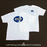 Mikuni White Tshirt - Vintage Logo - On Sale at UpgradeMotoring.com! 