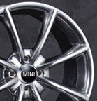 Piaa Euro Tech Vintage wheels with OEM Mini Cooper wheel Emblem from Upgrade Motoring