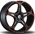 Five AD X5F Flat Black with Red wheels from UpgradeMotoring.com