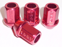 Ligier Competition Open End Red Aluminum Lug Nuts from Upgrade Motoring