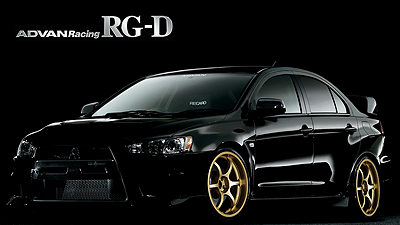 Yokohama Advan Racing RG-D Gold wheels on Evo X from UpgradeMotoring.com